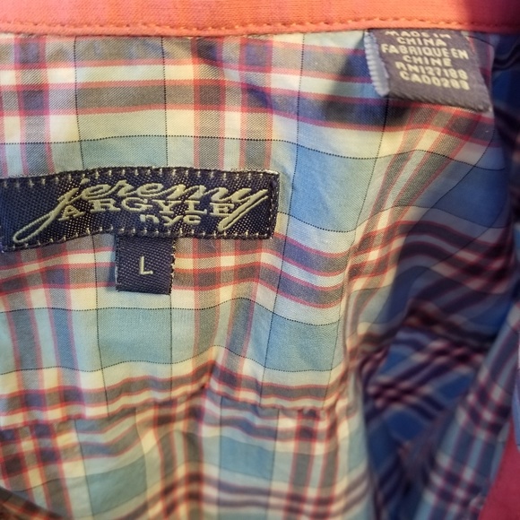 👔 Jeremy Argyle Plaid Button Down | Pink & Blue | L 🛍️ - Picture 7 of 7
